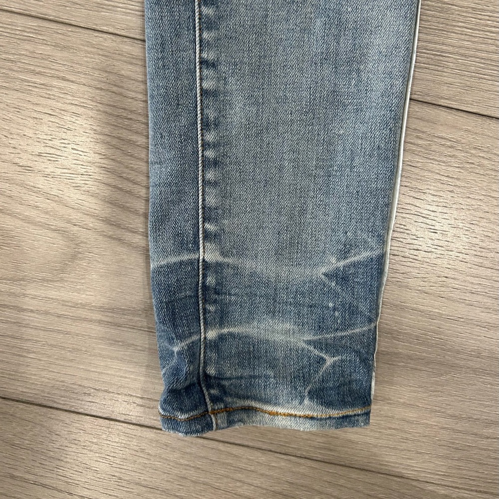 Amiri Broken Track distressed Skinny jeans w/white Stripe - Picture 10 of 16